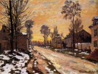 Monet, Claude Oscar - Road at Louveciennes, Melting Snow, Sunset